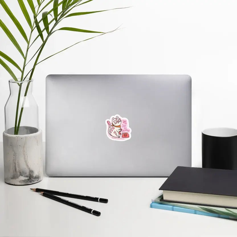 Have the day you deserve cat sticker