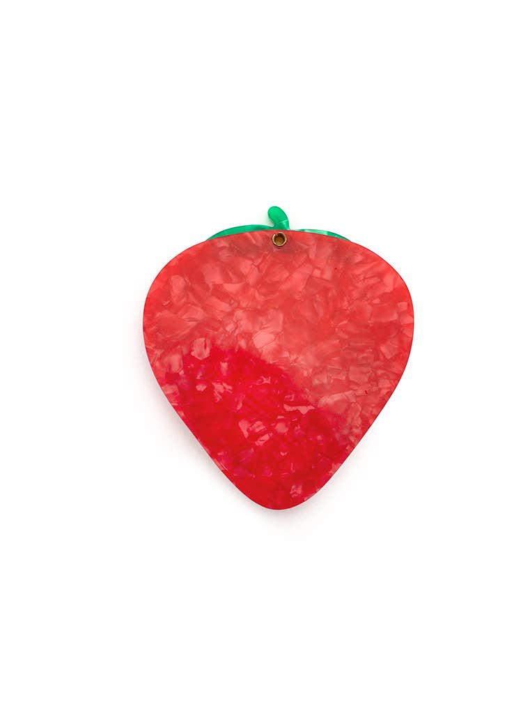 Swing-Hinge Folding Compact Mirror - Strawberry - Red