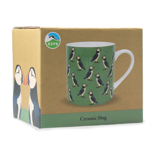 Ceramic Mug Puffins Repeat Pattern