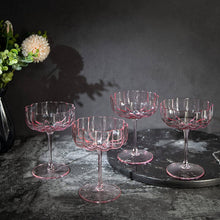 Load image into Gallery viewer, Elegant Flower  Champagne &amp; Cocktail Coupes - Pink Set of 4
