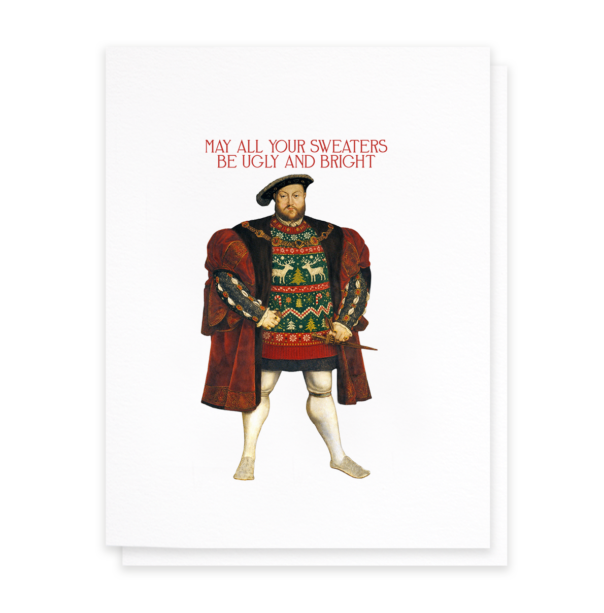 Ugly & Bright, Funny Ugly Sweater Christmas Greeting Card