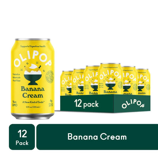 OLIPOP Prebiotic Soda, Banana Cream, 12 fl oz