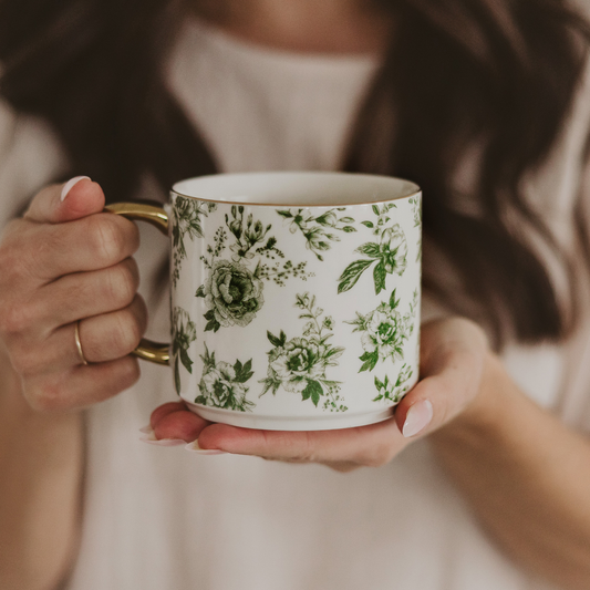 Green Delft Coffee Mug - Home Decor & Gifts