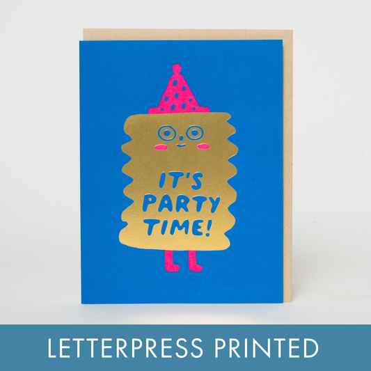 Party Time Birthday Friend Letterpress Greeting Card by Suzy Ultman