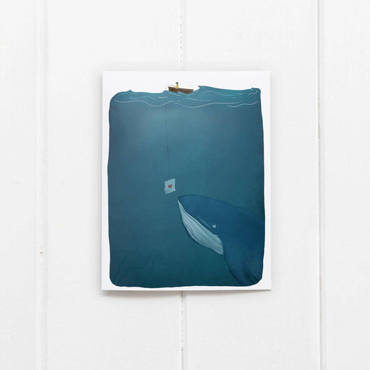 Love Note Whale Greeting Card