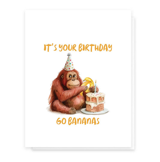 Go Bananas, Cute Birthday Greeting Card