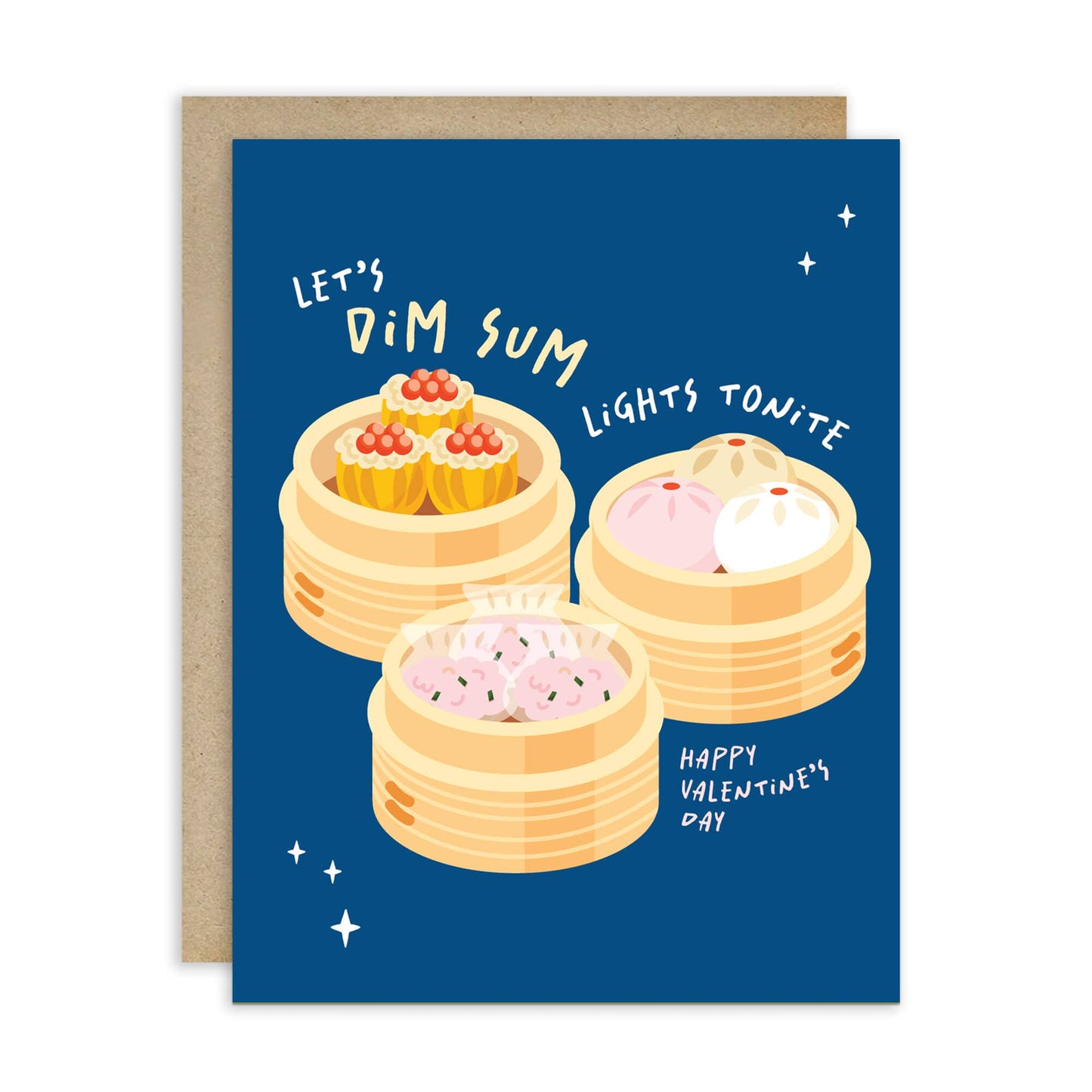 Dim Sum Lights Valentine's Day Card | Funny Steamer Trio