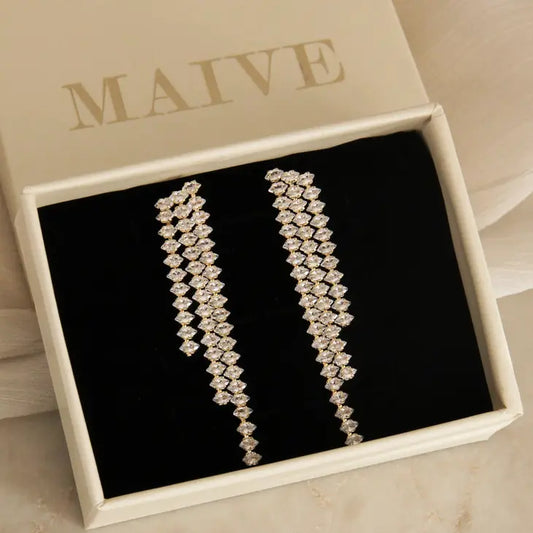 Marquise CZ Strand Drop Earrings