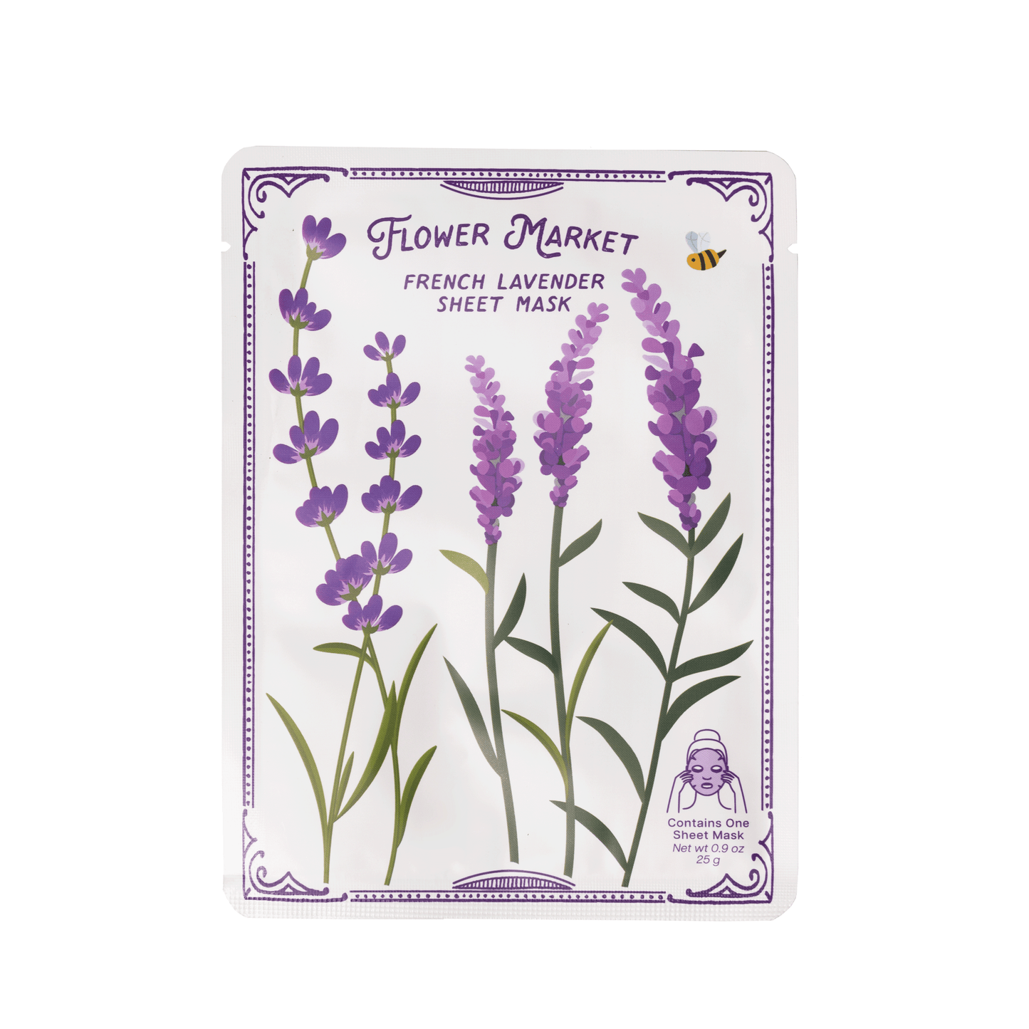French Lavender Sheet Mask - Natural, Soothing, Paraben-Free