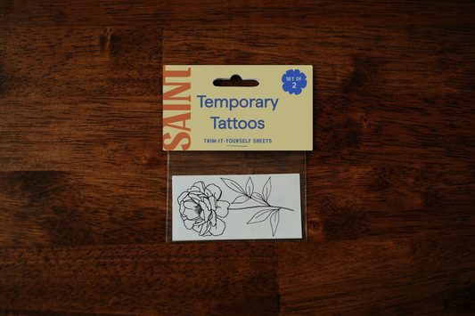 September Birth Flower - Peony Temporary Tattoos