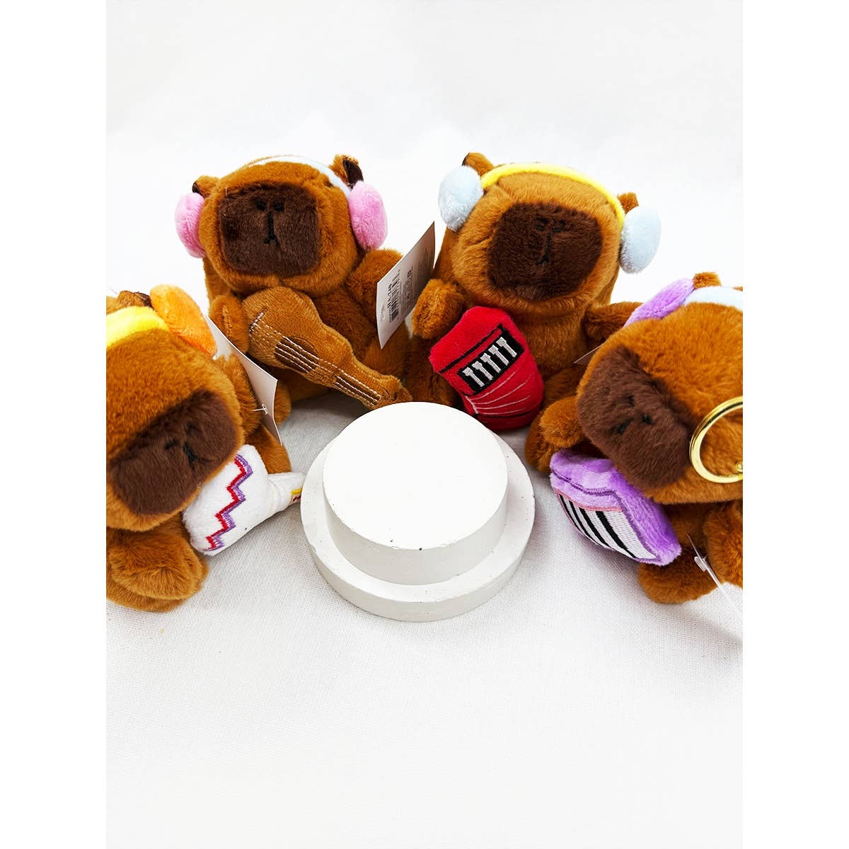 Cute Capybara Band Plush Key Chain