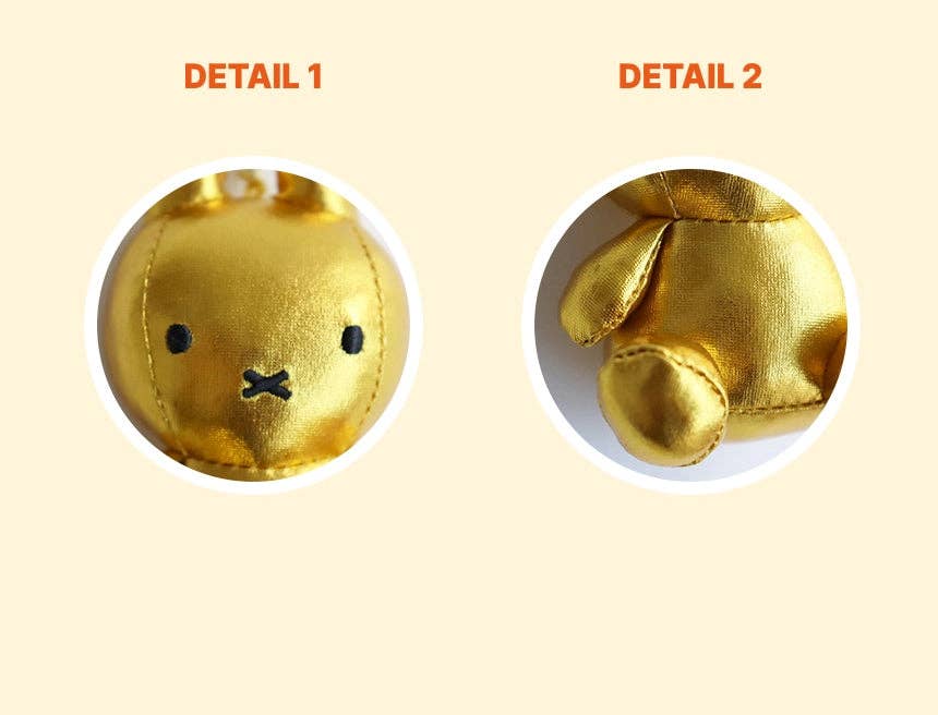 Miffy Keyring Plush Dolls Glow-in-the-Dark, Silver, Gold