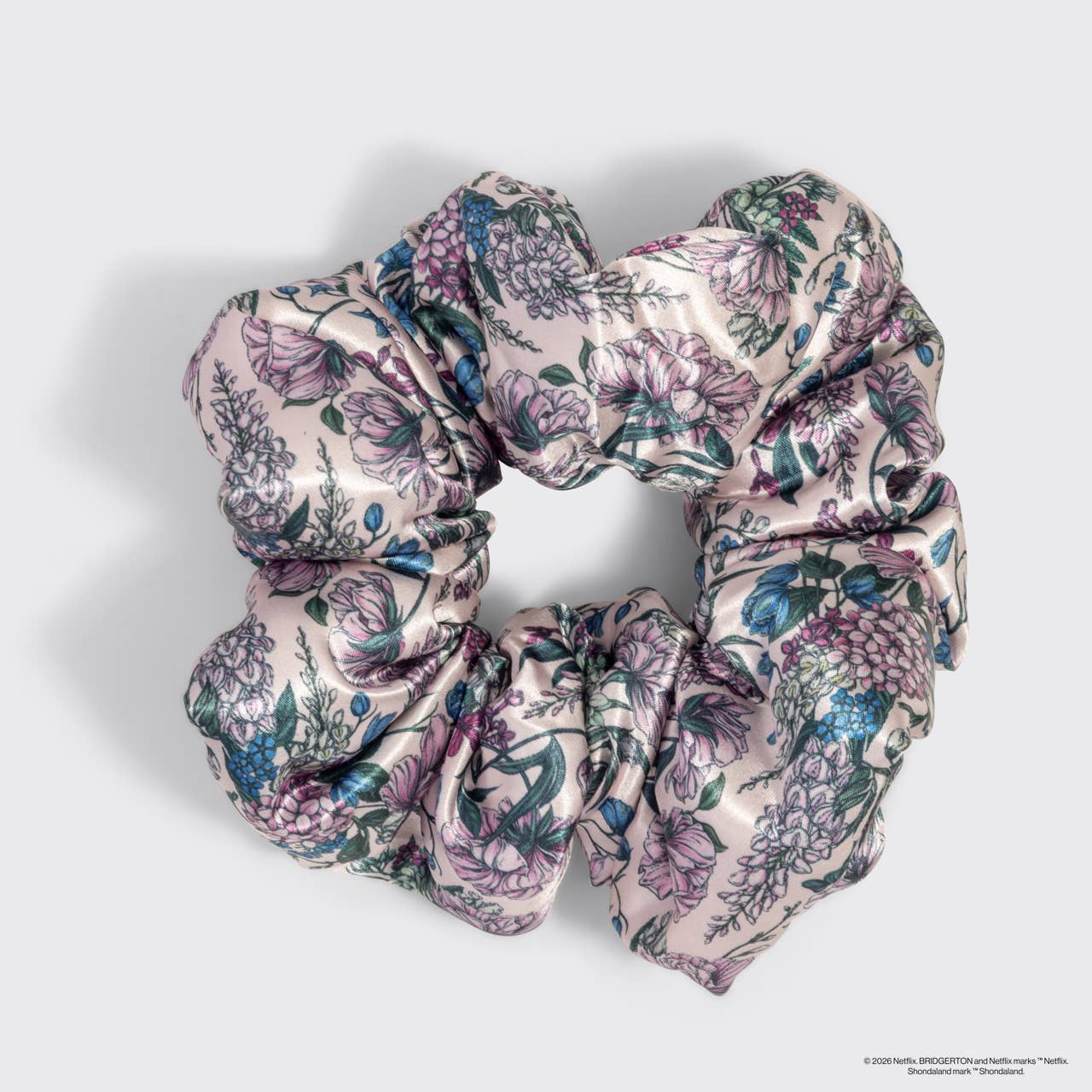 Bridgerton x Kitsch Satin Pillow Scrunchies in Toile in Bloom