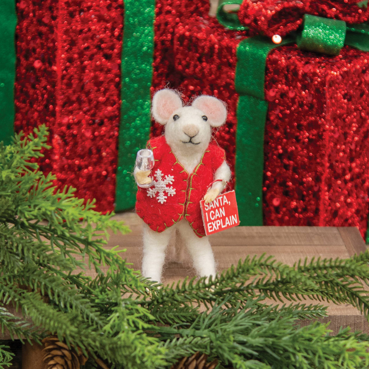 Santa I Can Explain Mouse Ornament