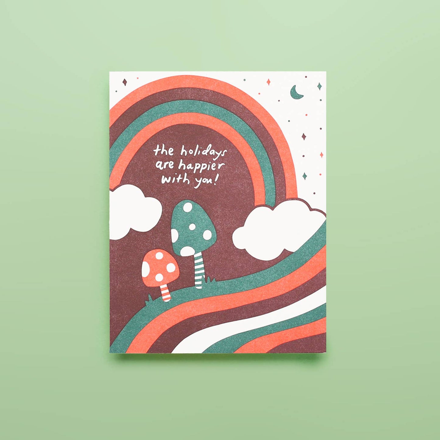 Holidays Are Happier - Letterpress Greeting Card