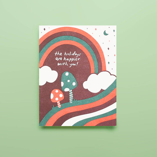Holidays Are Happier - Letterpress Greeting Card