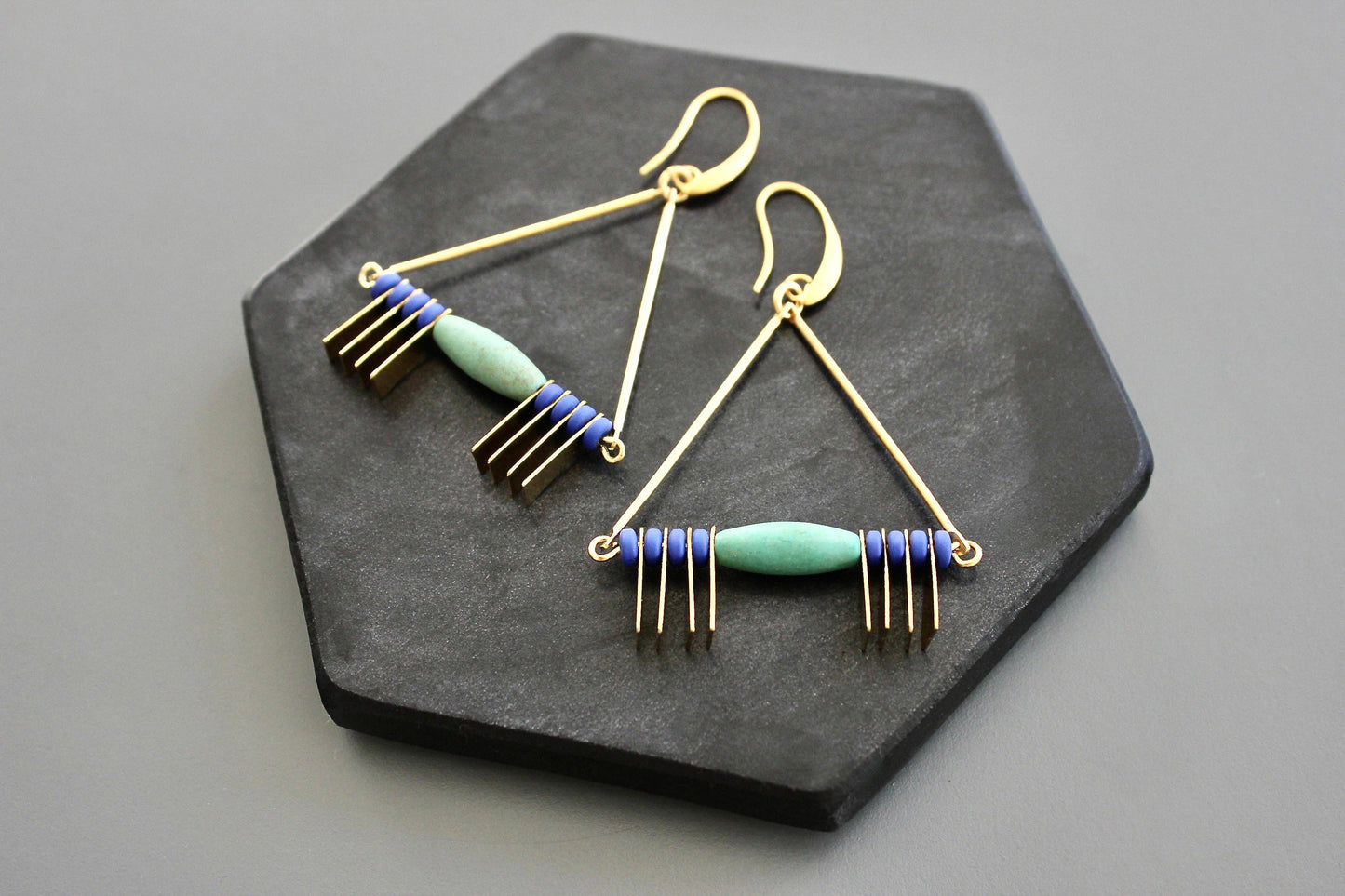 KYLE36 turquoise and cobalt earrings