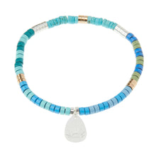 Load image into Gallery viewer, Intention Charm Bracelet - Turquoise/Silver/Gold
