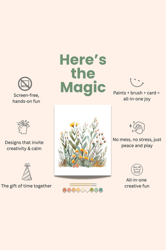 Brilliant Bouquet Watercolor Paint Set, Beginner Kit with Practice Sheets