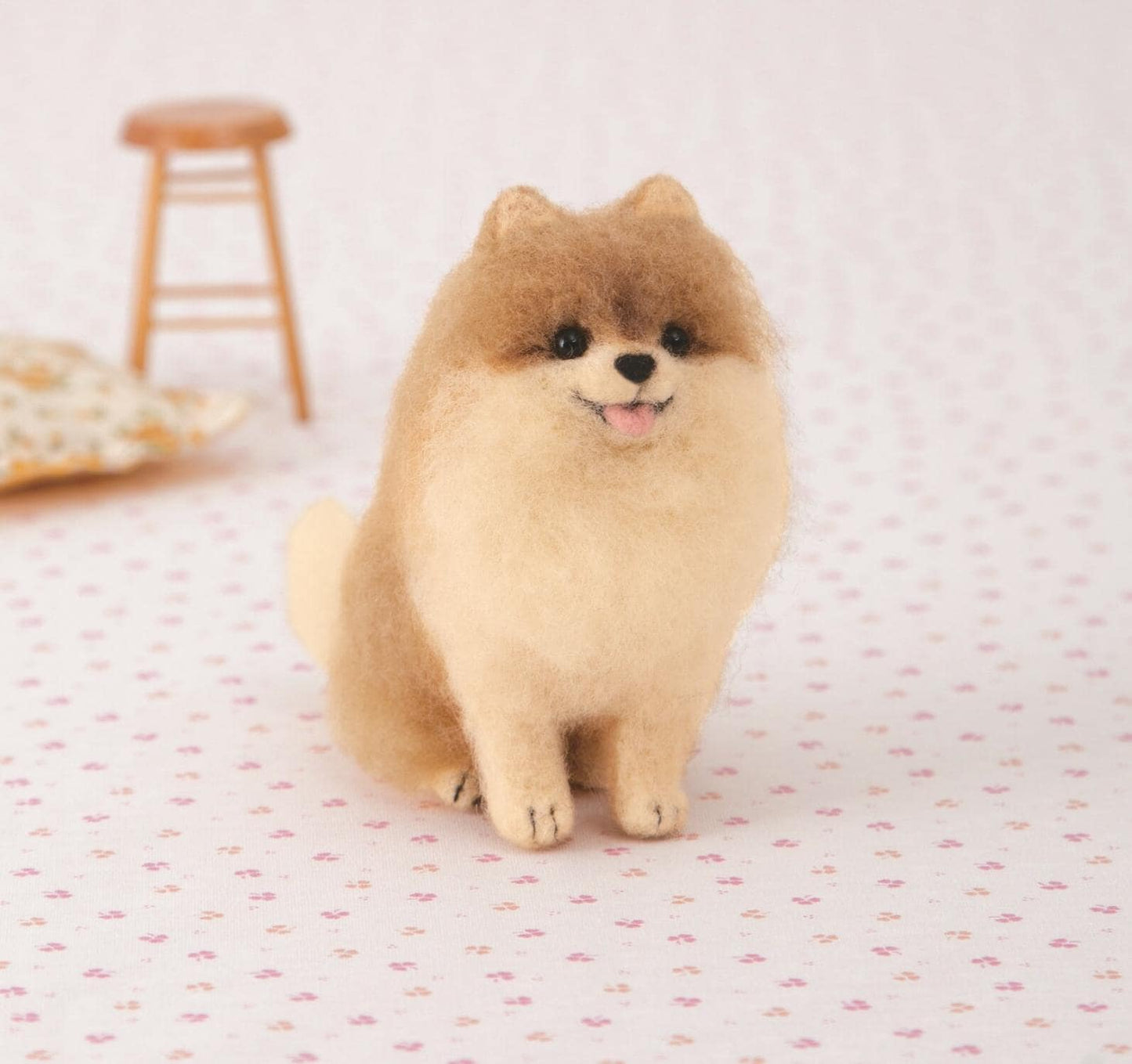 Japanese Pomeranian Needle Felting DIY Kit - Acleane Fiber