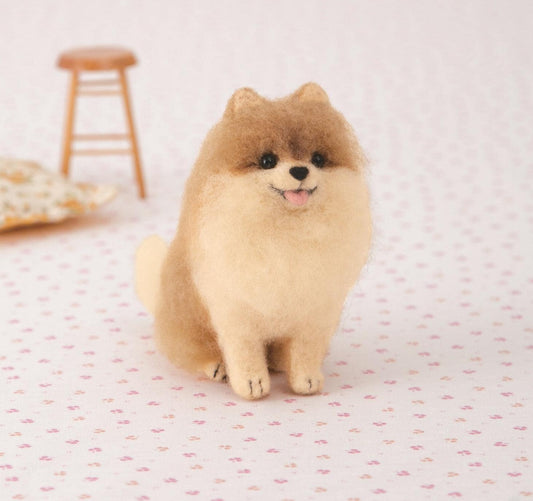 Japanese Pomeranian Needle Felting DIY Kit - Acleane Fiber