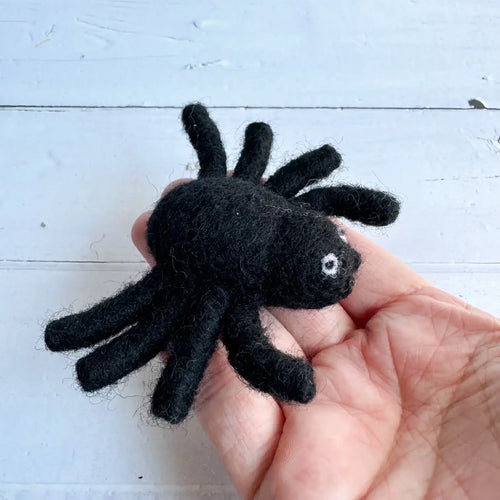 One Black Felt Halloween Spider - Front & Company: Gift Store