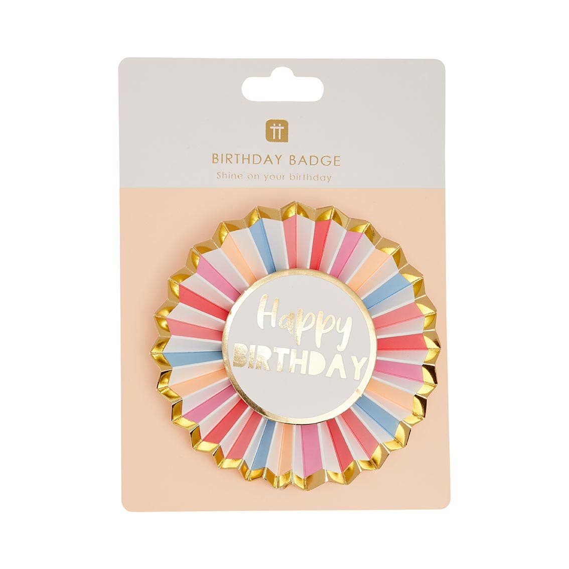 Rose Gold Happy Birthday Badge