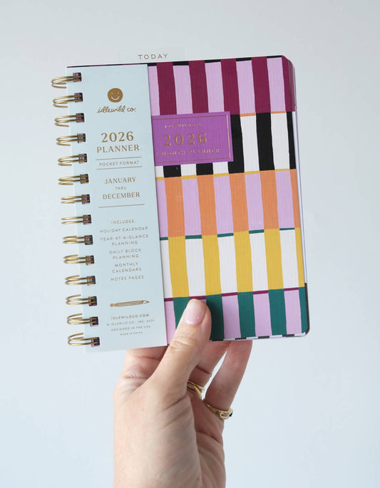 2026 Pocket Size Planner, Painted Stripes
