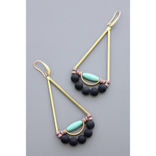 Load image into Gallery viewer, HYLE81 Turquoise and black earrings
