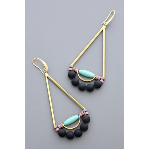 HYLE81 Turquoise and black earrings - Front & Company: Gift Store