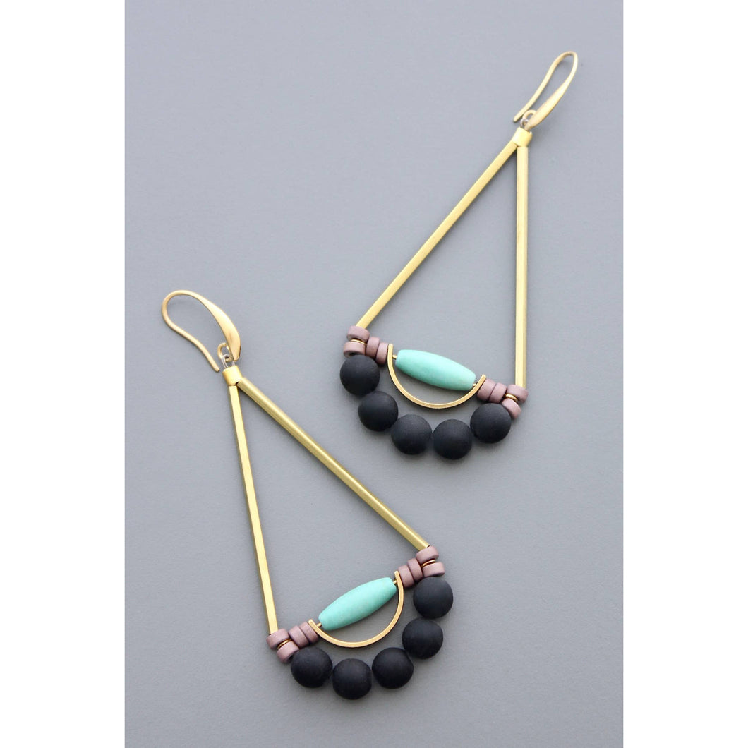 HYLE81 Turquoise and black earrings