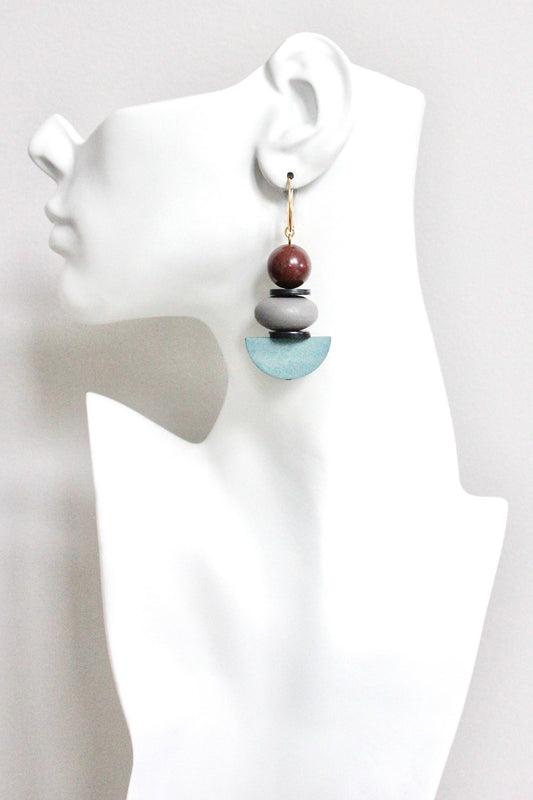 HYLE55 Wood and acrylic earrings