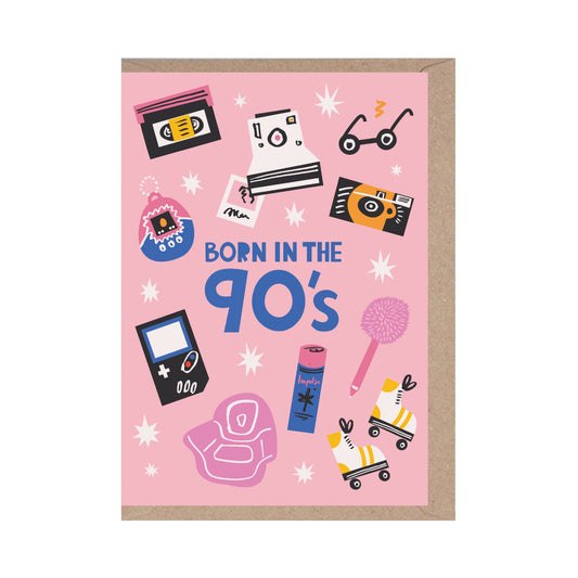 Born in the 90s - Birthday Card - 1990 - Nostalgic Age Card
