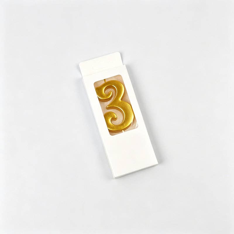 Gold Plated Number Birthday Candles
