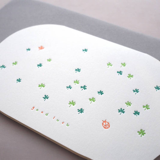 Letterpress everyday card : good luck