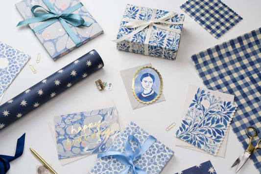 Blue Flora 'Thank You' Card