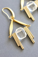 Load image into Gallery viewer, ISLE20 Acrylic and brass geometric earrings
