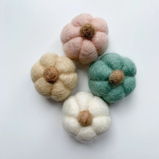 One Farmhouse Neutral Felt Mini Pumpkin