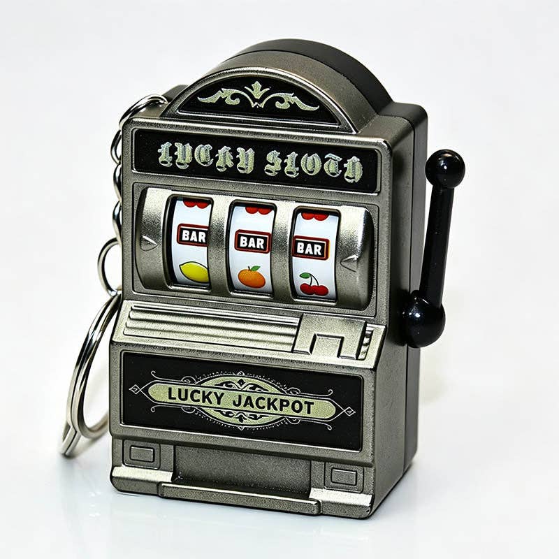 Retro Fruit Slot Machine Keychain