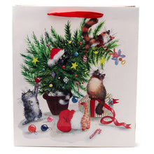 Load image into Gallery viewer, Kim Haskins Christmas Cats Gift Bag Extra Large
