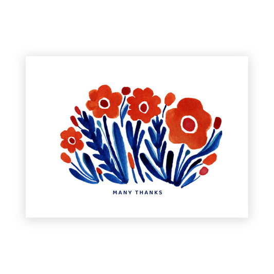Orange Flowers / Boxed Thank You Note Cards