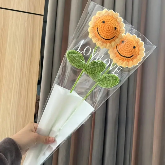 Crochet Happy Smile Sunflower Single Stem