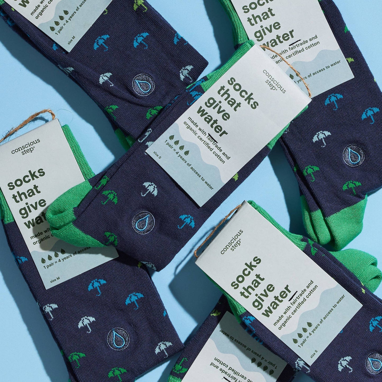 Socks that Give Water (Navy Umbrellas)