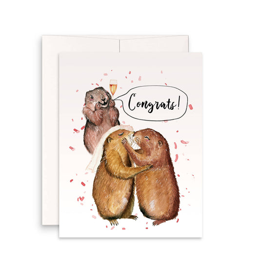 Prairie Dog Wedding Congrats - Funny Wedding Card