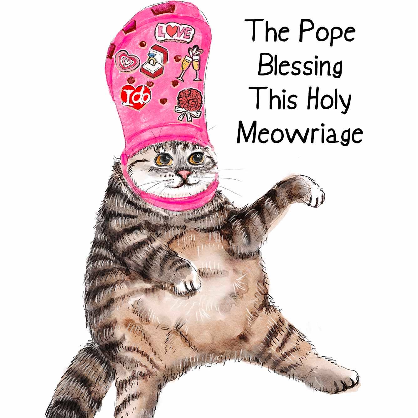 Pope Blessing Marriage - Funny Wedding Card