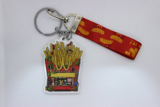 French Fries Keychain w/ Lanyard