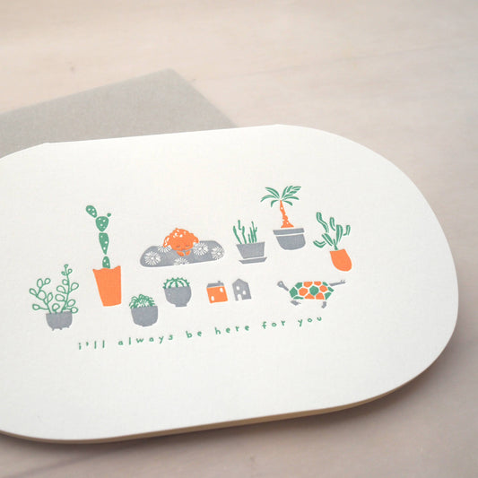 Letterpress happy paws card - I'll always be here for you