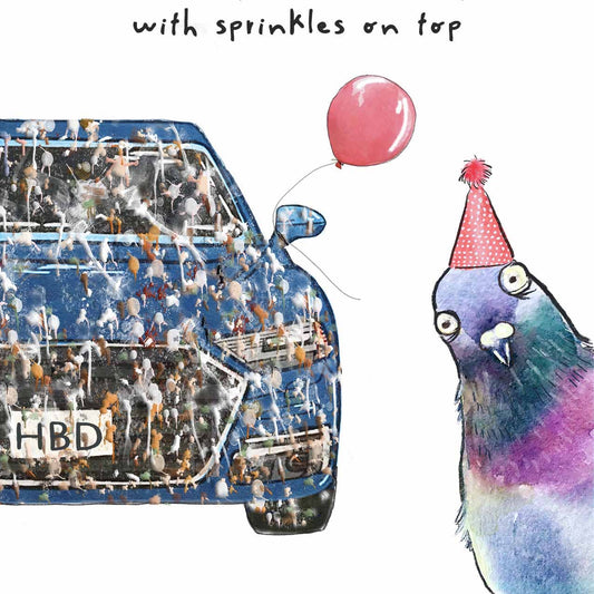 Pigeon Birthday Sprinkle - Funny Birthday Card