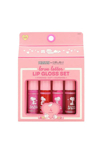 Celavi P45939 Peanuts 4pc Love Letters Lip Gloss - Front & Company: Gift Store