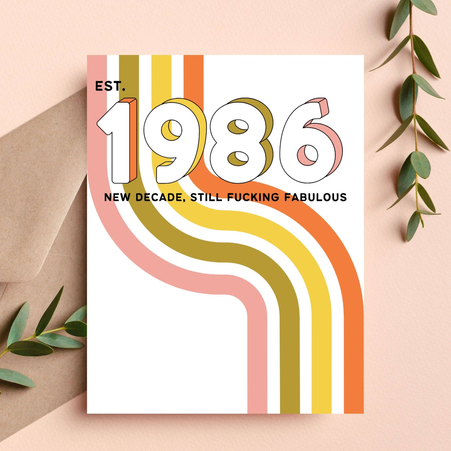 40th Birthday Card for 2026 EST 1986 Funny Gifts